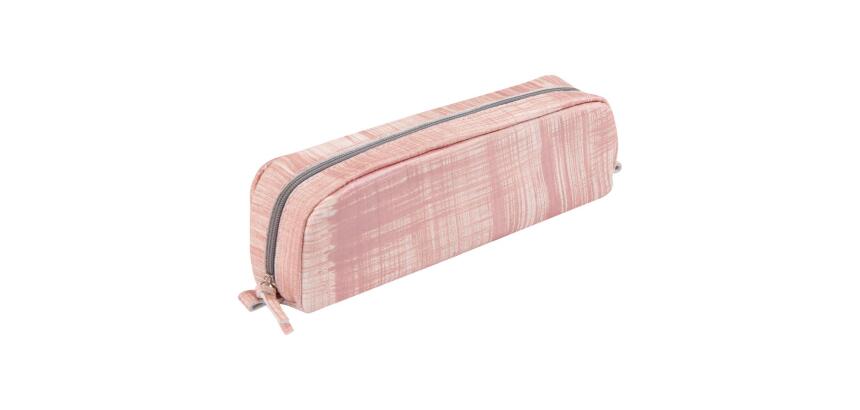 CUIR TEINTE trousse rectangulaire 21 x 4 x 6 cm - Saumon brossé