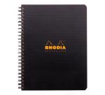Meetingbook Rhodiactive 90g reliure intégrale A5+ 160 pages microperforé non perforé - Noir