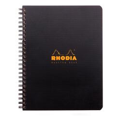 Rhodiactive meetingbook 90g, notitieboek met spiraalbinding A5+, met microperforatie - Zwart