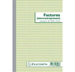 Manifold invoices for micro-entrepreneurs Exacompta 13293E self-copying 21 x 14.8 cm 50 pages 2 copies