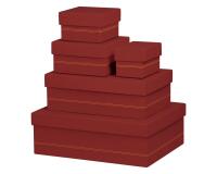 Rhodiarama set 5 boîtes gigognes simili cuir italien 44x34x16 cm - Nacarat