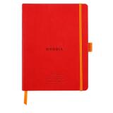 Rhodiarama Meeting A5+ 160 pages microperforé pap blanc 90g avec élastique + porte-stylo - Coquelicot