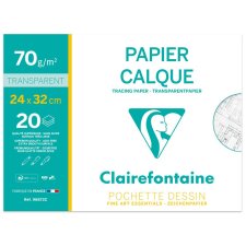 Papier Calque pochette 20F 24x32cm 70/75g