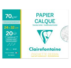 Papier Calque pochette 20F 24x32cm 70/75g
