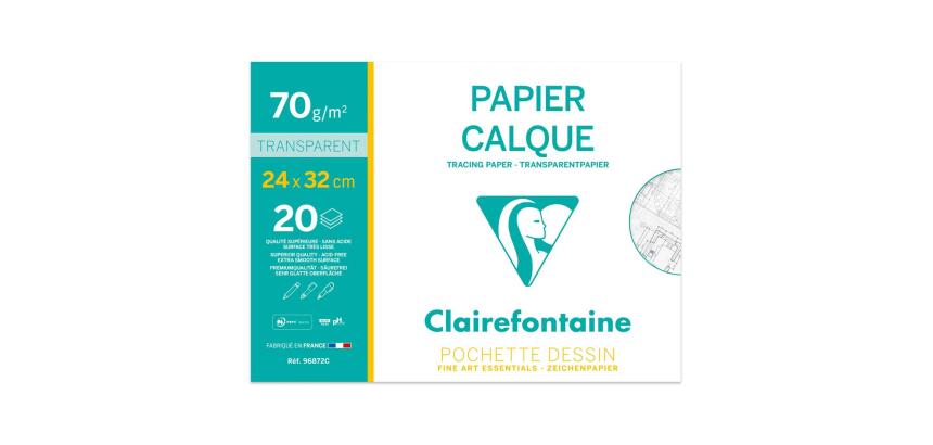 Papier Calque pochette 20F 24x32cm 70/75g