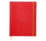 Rhodiarama carnet souple 19x25 cm 160 pages ligné papier ivoire 90g fermeture élastique - Coquelicot