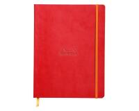 Rhodiarama carnet souple 19x25 cm 160 pages ligné papier ivoire 90g fermeture élastique - Coquelicot