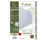 Intercalaires imprimés numériques PP gris recyclé - 5 positions - A4 - Gris