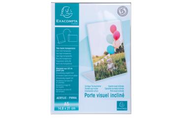 Soporte folletos - Inclinado - A5 - 150x76x214 mm - Cristal