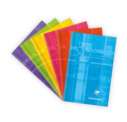 Carnet brochure rembordée rigide 7,5 x 12 cm 96 feuilles petits carreaux couleur aléatoire