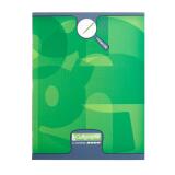 Cahier d'écriture piqué 8000 CARTE 17x22 cm 32 pages grands carreaux 4 mm agrandis 16x16 mm 90 g - Vert