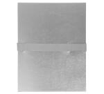 Expanding spine folder with hook and loop fastening strip