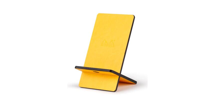 Rhodiarama support pour téléphone mobile simili cuir italien 13x8x8,5 cm - Jonquille