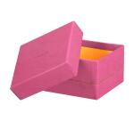 Rhodiarama set 5 boîtes gigognes simili cuir italien 44x34x16 cm - Fuchsia