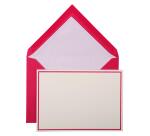 Ensemble 10 cartes + 10 enveloppes C6 Bordées, SOUS SACHET - Framboise