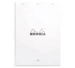 Bloc agrafé Rhodia N°18 21x29,7 cm 80 feuillets ligné avec marge 80g - Blanc