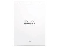 Bloc agrafé Rhodia N°18 21x29,7 cm 80 feuillets ligné avec marge 80g - Blanc