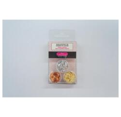 LOT 3 BTES FEUILLES EFFET OR ARGENT CUIV - Assortiment