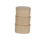 Lot 3 boîtes ovales (28x22x15/30x24x15cm) - Kraft