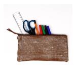 KLEO-PATHRA CUIR Trousse plate 22x11 cm Or