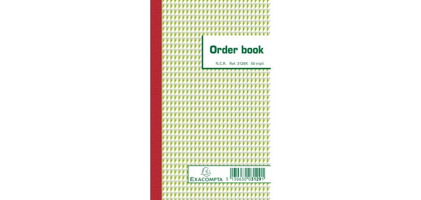 Orderbook ligné 17x10,5 cm 50 feuillets triple autocopiant