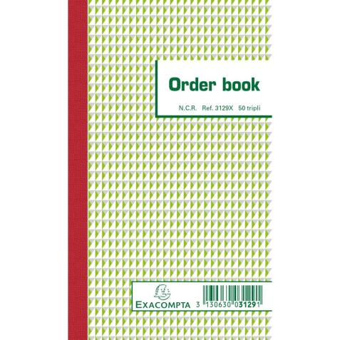Orderbook ligné 17x10,5 cm 50 feuillets triple autocopiant