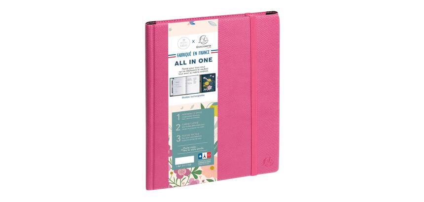 Agenda de bureau All in one EasyTime 21S spiralé Mini Labo 15 x 21 cm Semainier Janvier à décembre 2026 - Rose
