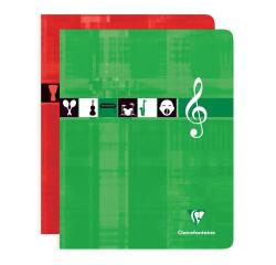 Cahier Musique & Chant piqué 17x22 cm 56 pages petits carreaux - Assortis