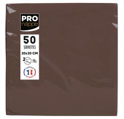 Paquet de 50 serviettes cocktail micro-gaufrées ouate 2 plis - 20x20 cm