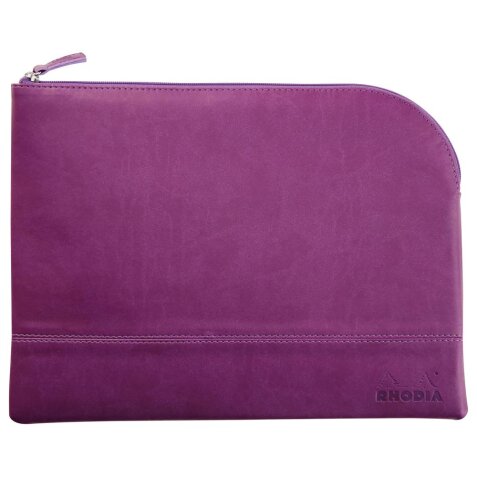 Rhodiarama pochette zippée en simili cuir - taille L (21x28 cm) - Violet