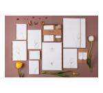 Tulip paper, Kit de papeterie contenant un carnet 11x17 cm 64 pages lignées, un crayon de papier, 2 pinces doubles-clip, 10 trombones et une gomme