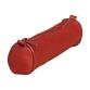 Trousse en cuir Age Bag petite ronde 18,5xØ4 cm - Rouge