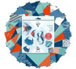 KIT ORIGAMI, Pochette de 60 feuilles 70g/m2 3 formats - Décor Faune marine - Multicolore