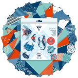 KIT ORIGAMI, Pochette de 60 feuilles 70g/m2 3 formats - Décor Faune marine - Multicolore