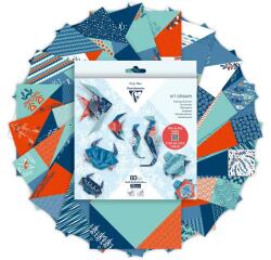 KIT ORIGAMI, Pochette de 60 feuilles 70g/m2 3 formats - Décor Faune marine - Multicolore