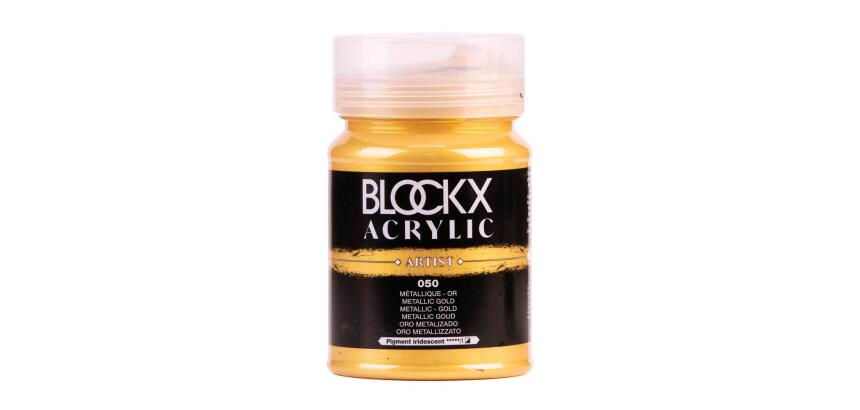 Peinture acrylique fine pot 500ml - Or métallisé