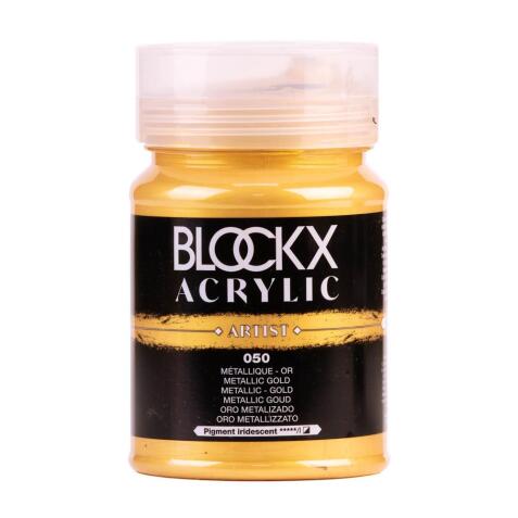 Peinture acrylique fine pot 500ml - Or métallisé