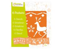 Set de 6 pochoirs enfants, Noël 2 - Orange