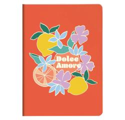Dolce Amore, Carnet cousu fil A5 14,8x21 cm, 64 pages, ligné, ass.