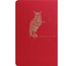 Flying Spirit Red carnet piqûre textile 11x17cm 96p ligné motifs assortis papier ivoire 90g - Rouge