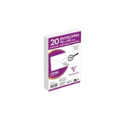 Paquet de 20 Enveloppes de Visite Blanches 90x140mm - Gommée - 120g/m2 - Blanc