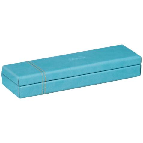 Rhodiarama plumier simili cuir italien 21x5,5x3 cm - Turquoise