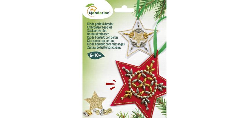 Kit à broder, déco étoiles - Vert