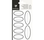 Etiquettes adhésives, ovale noir - Noir