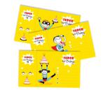 Cartes d'invitation, Super heros - Jaune