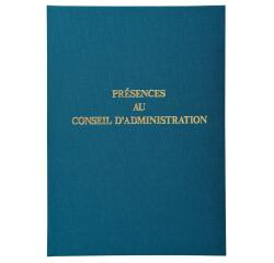 Registre 29,7x21cm - Présence Conseils d'Administration 100 pages. - Bleu