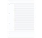 Bloc de cours CORNELL encollé grand côté A4 200 pages perforées 4 trous Cornell ligné 8 mm - Noir