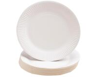 Platos de cartón sin plástico - Ø 23 cm - Blanco