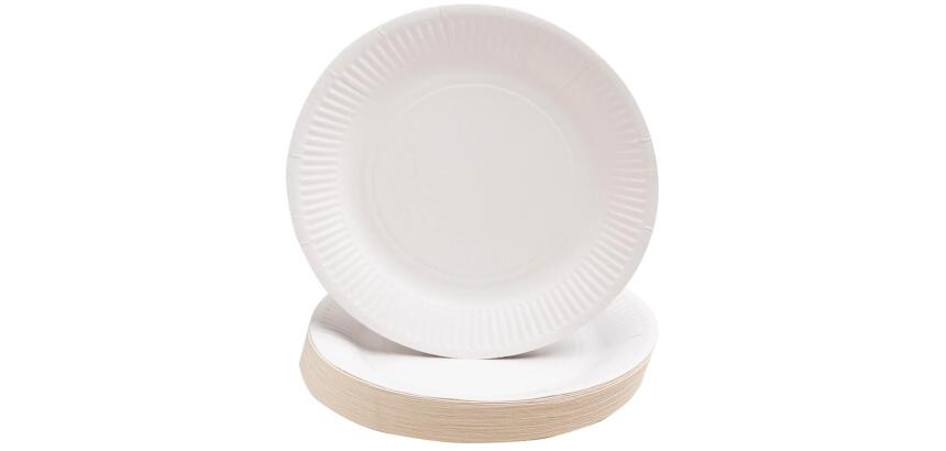 Assiettes en carton rondes Ø 23 cm – Lot de 20