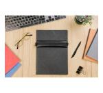 Trousse plate en cuir à élastique Age Bag 20x4,5 cm - Noir